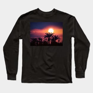 Sunset View In The Palm Forest Long Sleeve T-Shirt